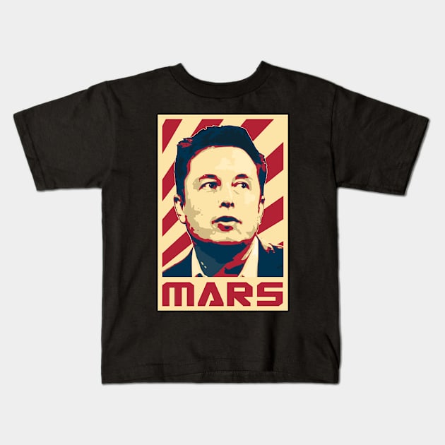 Elon Musk Mars Kids T-Shirt by Nerd_art